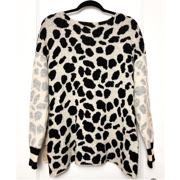 REVOLVE X CENTRAL PARK WEST Colorblock Animal Print Knit Oversized Sweater M - Picture 6 of 10